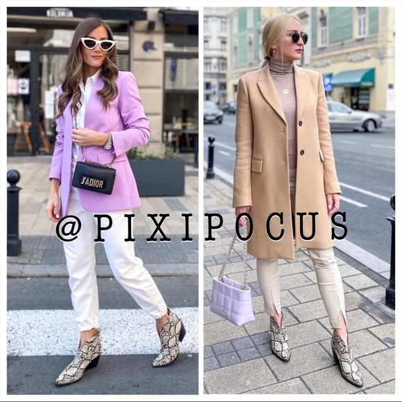 NWT ZARA Animal Print Cowboy Heeled Ankle Boots 8 - Picture 2 of 12